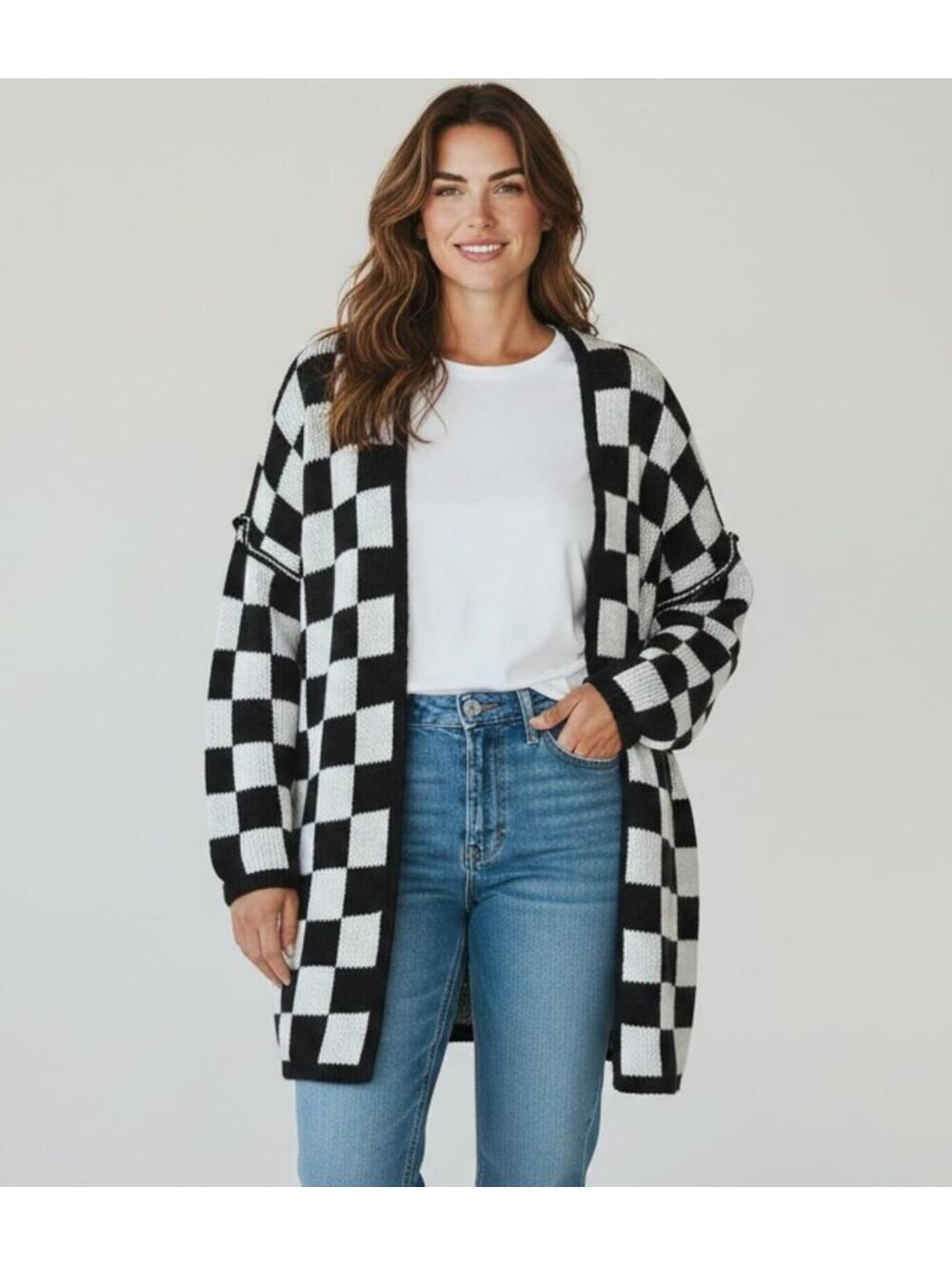 Unbranded Checkered Cardigan-2XL